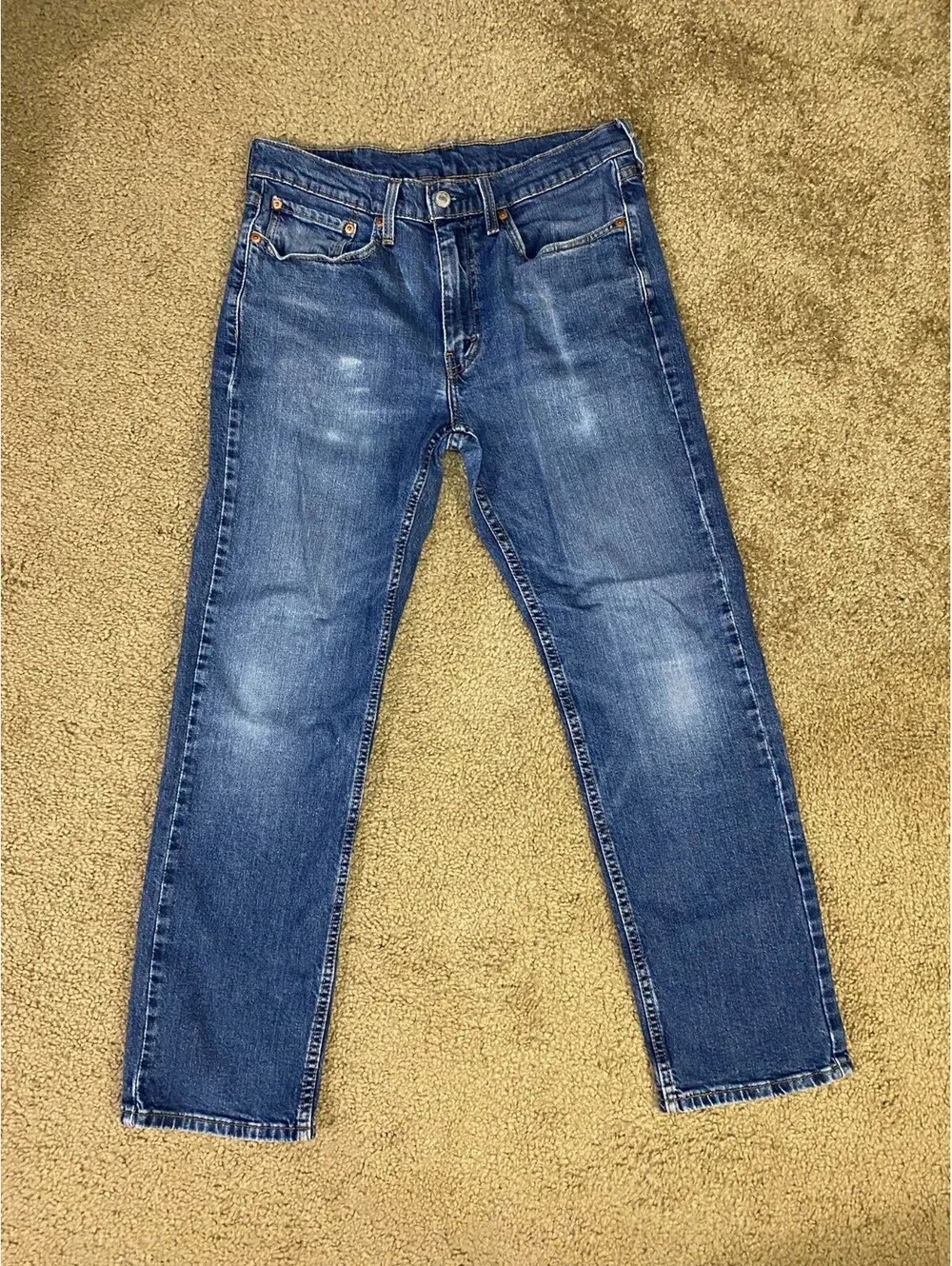Levi's 514 Jeans Mens 33x30 Blue Denim Cotton Mid Rise Medium Wash Straight Leg